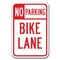 Signmission No Parking Bike Lane Sign 12inx18in Heavy Gauge Aluminum Signs, A-1218 Bicycle - No Pk Bike Lane A-1218 Bicycle - No Pk Bike Lane - alternate 1